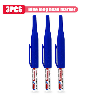 1/3/8 db 32 mm hosszú fejű olajjelölő toll vízálló többcélú mélylyuk jelölő toll famegmunkáló szerszám fekete/piros/kék tinta