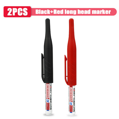 1/3/8 db 32 mm hosszú fejű olajjelölő toll vízálló többcélú mélylyuk jelölő toll famegmunkáló szerszám fekete/piros/kék tinta