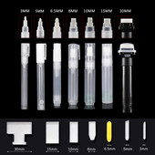 Пластмасова празна пръчка за писалка с 2 върхове Комплект 3/5/8/10/15/30 мм варели Тръба Графити химикалки Течна креда Маркери Аксесоари за писалка