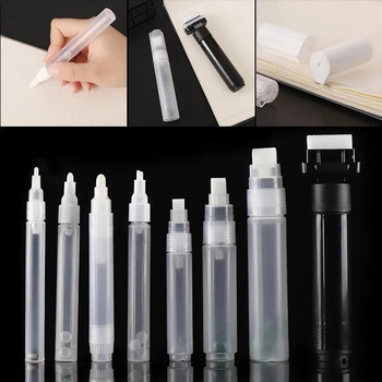 Πλαστική άδεια ράβδο στυλό με 2 μύτες σετ 3/5/8/10/15/30mm Barrels Tube Graffiti Pens Liquid Chalk Markers Paint Pens