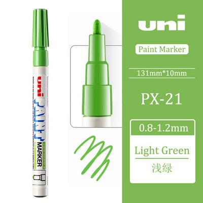 1gab UNI PX-21 pastāvīgās marķiera pildspalvas Krāsainas eļļas Ūdensnecaurlaidīgs raksts metāla stikla auduma riepām Grafiti krāsas marķiera pildspalva