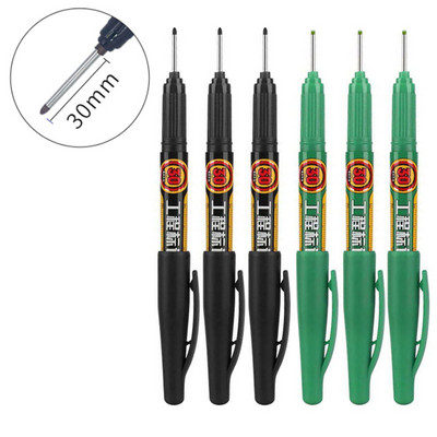 6/3 gab Garas uzgaļa galvas marķieris 30 mm pildspalvas flīzes Vannas istabai ūdensizturīgs pastāvīgs kokapstrādes dekors Daudzfunkcionāls dziļais caurums balts 20 mm