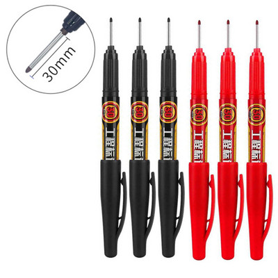 6/3 gab Garas uzgaļa galvas marķieris 30 mm pildspalvas flīzes Vannas istabai ūdensizturīgs pastāvīgs kokapstrādes dekors Daudzfunkcionāls dziļais caurums balts 20 mm