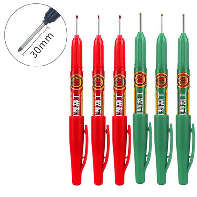 6/3 gab Garas uzgaļa galvas marķieris 30 mm pildspalvas flīzes Vannas istabai ūdensizturīgs pastāvīgs kokapstrādes dekors Daudzfunkcionāls dziļais caurums balts 20 mm