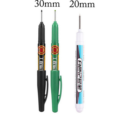 6/3 gab Garas uzgaļa galvas marķieris 30 mm pildspalvas flīzes Vannas istabai ūdensizturīgs pastāvīgs kokapstrādes dekors Daudzfunkcionāls dziļais caurums balts 20 mm