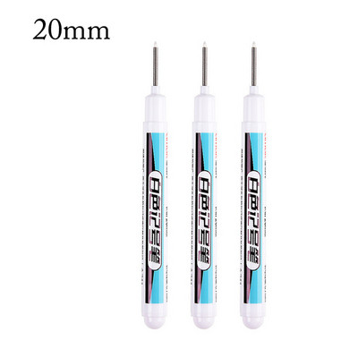 6/3 gab Garas uzgaļa galvas marķieris 30 mm pildspalvas flīzes Vannas istabai ūdensizturīgs pastāvīgs kokapstrādes dekors Daudzfunkcionāls dziļais caurums balts 20 mm