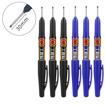 6/3 gab Garas uzgaļa galvas marķieris 30 mm pildspalvas flīzes Vannas istabai ūdensizturīgs pastāvīgs kokapstrādes dekors Daudzfunkcionāls dziļais caurums balts 20 mm