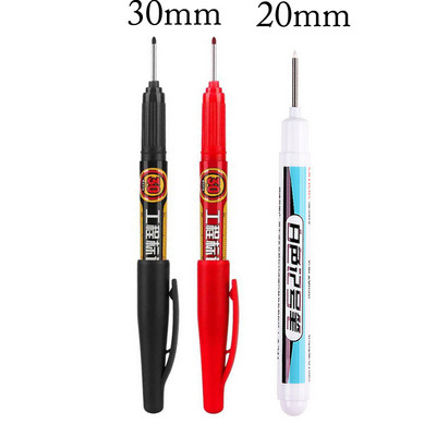 6/3 gab Garas uzgaļa galvas marķieris 30 mm pildspalvas flīzes Vannas istabai ūdensizturīgs pastāvīgs kokapstrādes dekors Daudzfunkcionāls dziļais caurums balts 20 mm