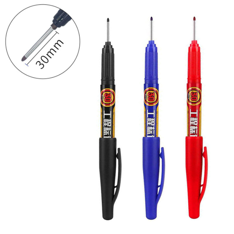 6/3 gab Garas uzgaļa galvas marķieris 30 mm pildspalvas flīzes Vannas istabai ūdensizturīgs pastāvīgs kokapstrādes dekors Daudzfunkcionāls dziļais caurums balts 20 mm