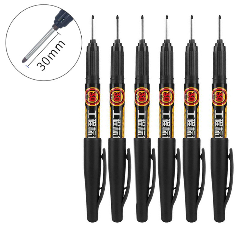 6/3 gab Garas uzgaļa galvas marķieris 30 mm pildspalvas flīzes Vannas istabai ūdensizturīgs pastāvīgs kokapstrādes dekors Daudzfunkcionāls dziļais caurums balts 20 mm