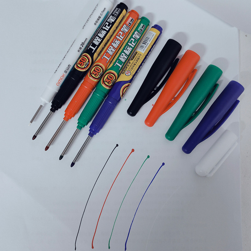 6/3 gab Garas uzgaļa galvas marķieris 30 mm pildspalvas flīzes Vannas istabai ūdensizturīgs pastāvīgs kokapstrādes dekors Daudzfunkcionāls dziļais caurums balts 20 mm