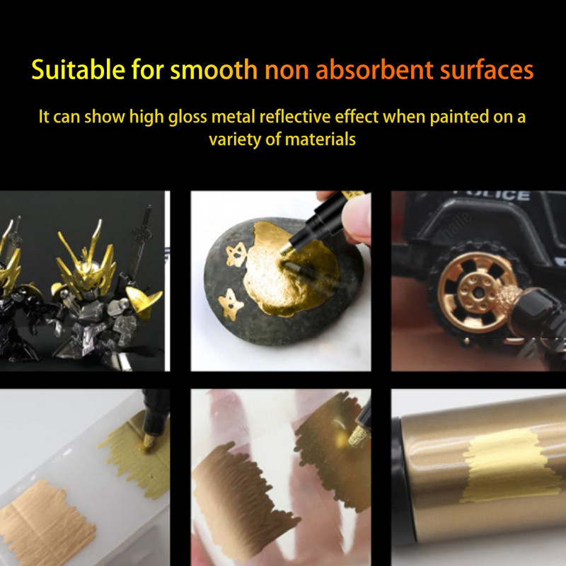 Haile Silver Mirror Marker Zlatna tekuća olovka Art Liquid Mirror DIY Resin Paint Mirror Kromirana metalik rukotvorina Dodaci za olovke