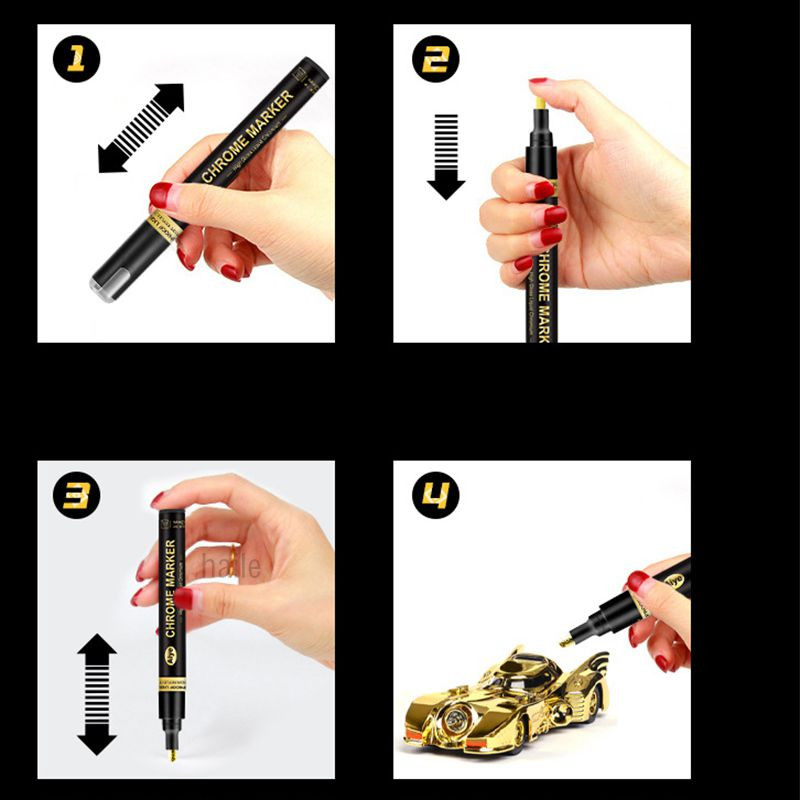 Haile Silver Mirror Marker Zlatna tekuća olovka Art Liquid Mirror DIY Resin Paint Mirror Kromirana metalik rukotvorina Dodaci za olovke