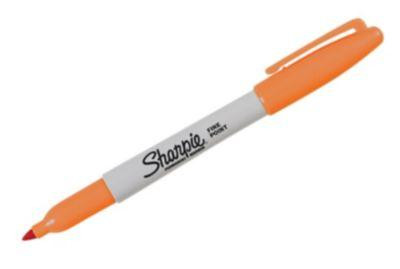 1 gab Sharpie smalks punkts, apaļš purngals, melns tintes pastāvīgais marķieris papīram plastmasas metāla stiklam biroja rūpniecisko krāsu rakstīšanai