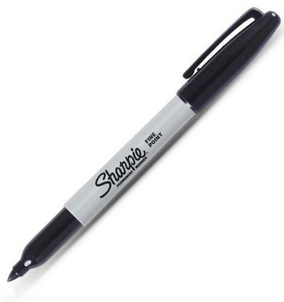 Marker permanent Sharpie, cu vârf rotund, cu cerneală neagră, pentru hârtie, plastic, metal, sticlă, pentru scris, vopsea industrială de birou