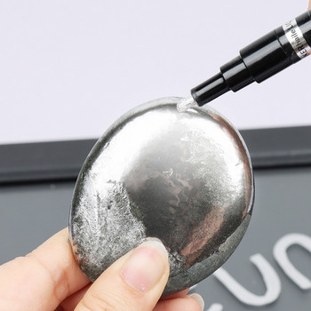 Haile New Mirror Marker Liquid Pen Set, Silver Liquid Mirror Chrome DIY Art Resin Paint Finish Metallic Marker Craftwork Paint Pe