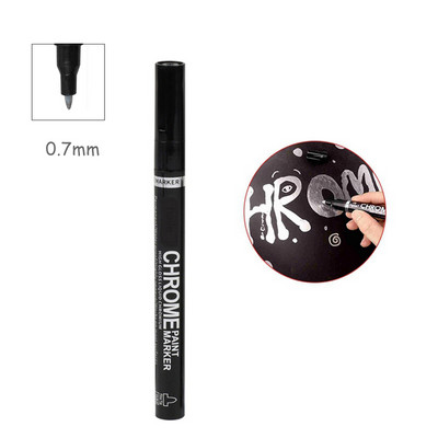 Haile jauns spoguļa marķiera šķidro pildspalvu komplekts, sudraba šķidrais spogulis, hroma DIY mākslas sveķu krāsas apdare, metālisks marķieris, amatniecības krāsa Pe