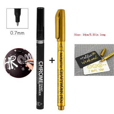 Haile jauns spoguļa marķiera šķidro pildspalvu komplekts, sudraba šķidrais spogulis, hroma DIY mākslas sveķu krāsas apdare, metālisks marķieris, amatniecības krāsa Pe