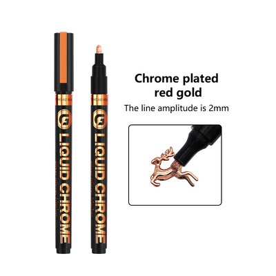 Oglindă galvanizată Argintiu aur Vopsea Pen Reparare manuală Metal cromat Rezistent la apă Anvelopă Ceramică Vopsea de retuș 1mm/2mm/3mm