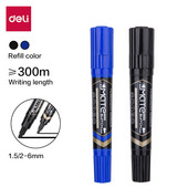 DELI Water Proof Permanent Marker 2pcs/Lot Bullet Tip 1,5mm Chisel tip 1-6mm ES555 Αναλώσιμα γραφείου Διπλή μύτη Μόνιμοι δείκτες