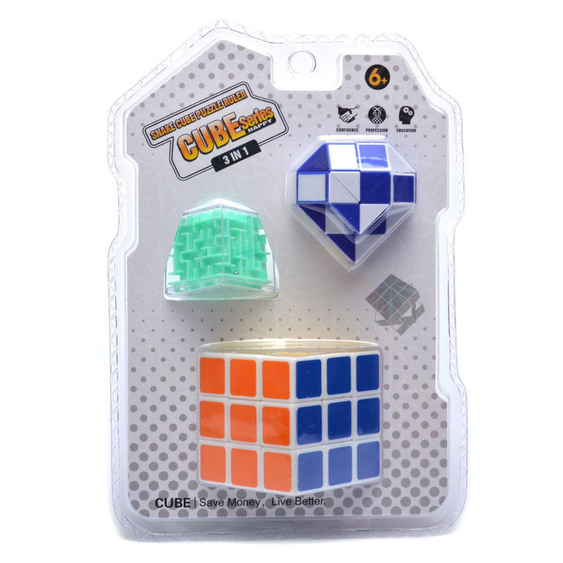 Комплект кубчета Ahelos, Тип Рубик, 3 броя, Логически