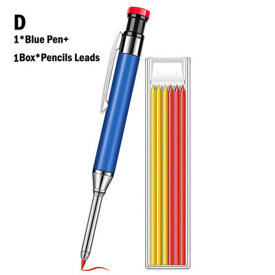 Metalinis tvirtas dailidės pieštukų rinkinys, skirtas gilių skylių žymekliui su užpildymo laidais žymėjimo įrankiu medžio apdirbimo gilių skylių mechaniniai pieštukai