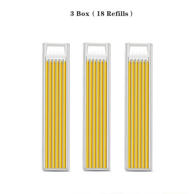 Tvirtas dailidės pieštukų rinkinys su 6 papildymo laidais, įmontuotu galandiklio žymėjimo įrankiu Medžio apdirbimo gilių skylių mechaniniai pieštukai