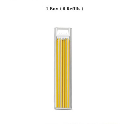 Tvirtas dailidės pieštukų rinkinys su 6 papildymo laidais, įmontuotu galandiklio žymėjimo įrankiu Medžio apdirbimo gilių skylių mechaniniai pieštukai