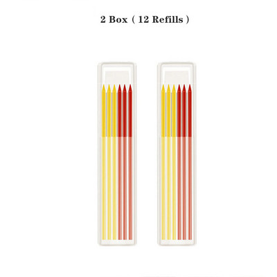 Tvirtas dailidės pieštukų rinkinys su 6 papildymo laidais, įmontuotu galandiklio žymėjimo įrankiu Medžio apdirbimo gilių skylių mechaniniai pieštukai