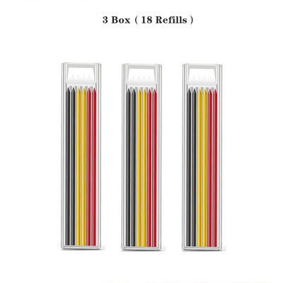 Tvirtas dailidės pieštukų rinkinys su 6 papildymo laidais, įmontuotu galandiklio žymėjimo įrankiu Medžio apdirbimo gilių skylių mechaniniai pieštukai