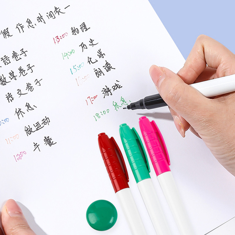 Haile 6 τμχ Έγχρωμο Σβήσιμο Στυλό Λευκού Πίνακα Εξαιρετικά λεπτή μύτη 0,5 χιλιοστά Στυλό στεγνό σβήσιμο γραφείου Εξεταστική εξέταση Τέχνης Μαρκαδόρος
