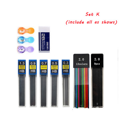 Set de creioane mecanice din metal 0,3 0,5 0,7 0,9 1,3 2,0 mm rezerve de plumb Artă Schiță automată Creioane pentru schițe Rechizite școlare de birou