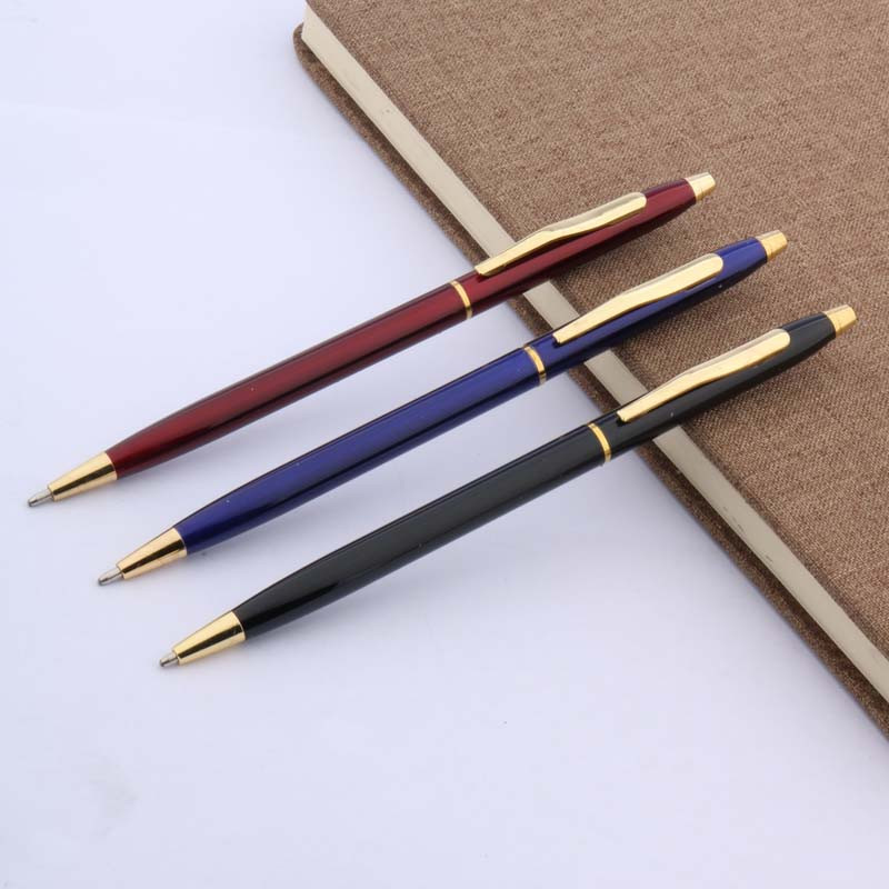 1PC офис метален подарък червена училищна златна неръждаема стомана Химикалка