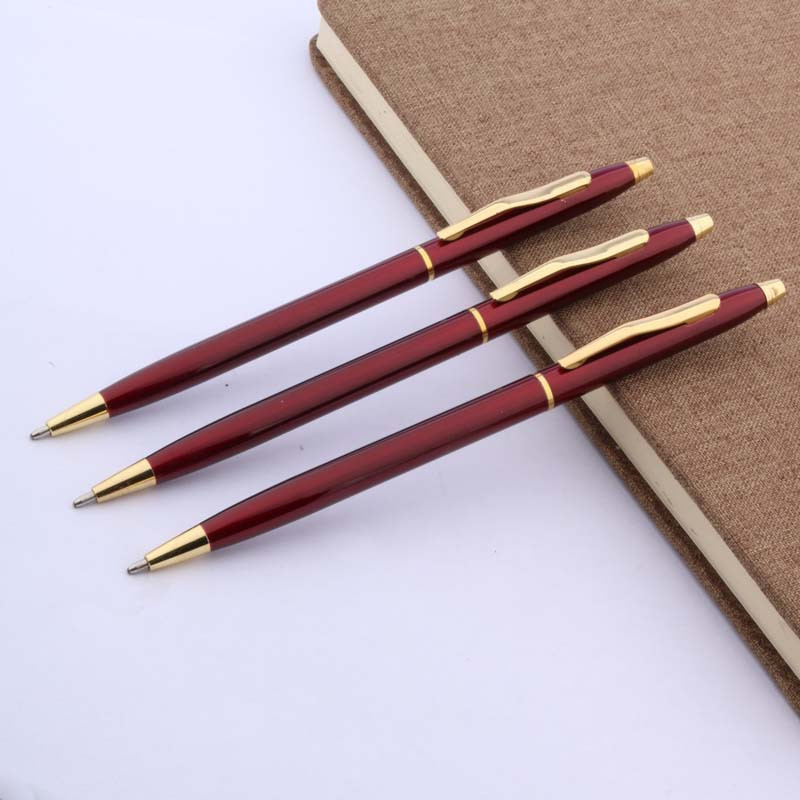 1PC офис метален подарък червена училищна златна неръждаема стомана Химикалка