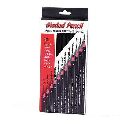 Set de 12 creioane de desen 2H-8B Creioane din grafit pentru școală Cutie metalică ambalate Papetarie Rechizite școlare de artă