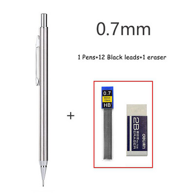Haile 0,3 0,5 0,7 0,9 mm HB mechanická sada ceruziek, celokovová umelecká kresliareň, skica, písanie, automatická ceruzka s čiernymi náplňami