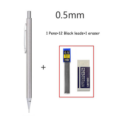 Haile 0,3 0,5 0,7 0,9 mm HB mechanická sada ceruziek, celokovová umelecká kresliareň, skica, písanie, automatická ceruzka s čiernymi náplňami