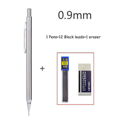 Haile 0,3 0,5 0,7 0,9 mm HB mechanická sada ceruziek, celokovová umelecká kresliareň, skica, písanie, automatická ceruzka s čiernymi náplňami