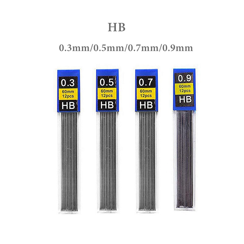 Haile 0,3 0,5 0,7 0,9 mm HB mechanická sada ceruziek, celokovová umelecká kresliareň, skica, písanie, automatická ceruzka s čiernymi náplňami