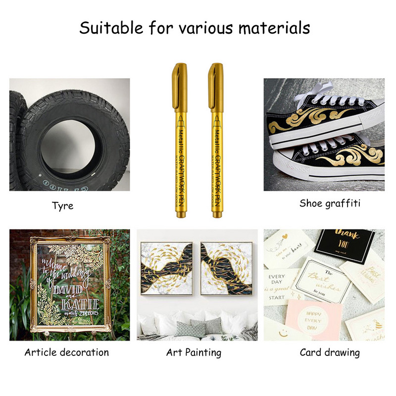 Netoksiški, neblunkantys, vandeniui atsparūs žymekliai Antspaudai Nenutrinami žymekliai, skirti padangų batų grafičiams, skirti Scrapbooking sandarinimo vaškui