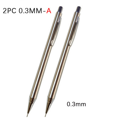 2 kom/lot 0,5 0,7 0,9 2,0 mm Set olovaka za crtanje 2B Metalna mehanička olovka za pisanje umjetničkih skica Materijal od nehrđajućeg čelika i bakra