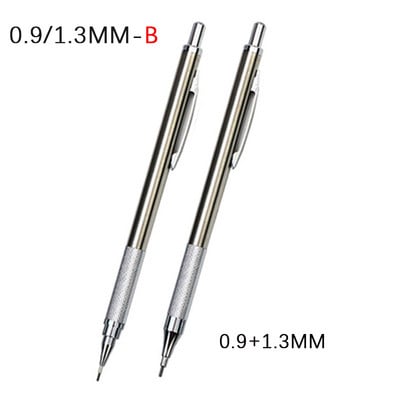 2 kom/lot 0,5 0,7 0,9 2,0 mm Set olovaka za crtanje 2B Metalna mehanička olovka za pisanje umjetničkih skica Materijal od nehrđajućeg čelika i bakra