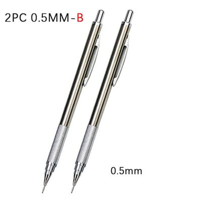 2 kom/lot 0,5 0,7 0,9 2,0 mm Set olovaka za crtanje 2B Metalna mehanička olovka za pisanje umjetničkih skica Materijal od nehrđajućeg čelika i bakra
