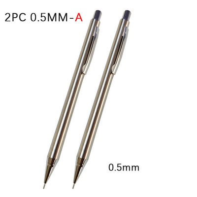 2 kom/lot 0,5 0,7 0,9 2,0 mm Set olovaka za crtanje 2B Metalna mehanička olovka za pisanje umjetničkih skica Materijal od nehrđajućeg čelika i bakra