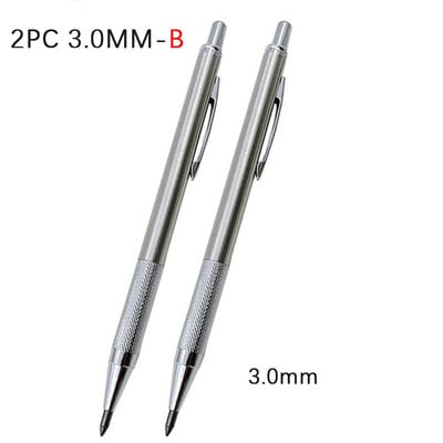 2 kom/lot 0,5 0,7 0,9 2,0 mm Set olovaka za crtanje 2B Metalna mehanička olovka za pisanje umjetničkih skica Materijal od nehrđajućeg čelika i bakra