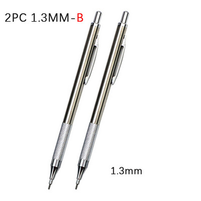 2 kom/lot 0,5 0,7 0,9 2,0 mm Set olovaka za crtanje 2B Metalna mehanička olovka za pisanje umjetničkih skica Materijal od nehrđajućeg čelika i bakra