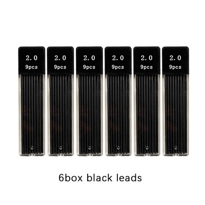 2,0 mm set mehaničkih olovaka u crnoj boji / punjenje za olovku u boji 2B automatska olovka za učenike Umjetnička skica Slikanje Pisanje Kawaiii pribor