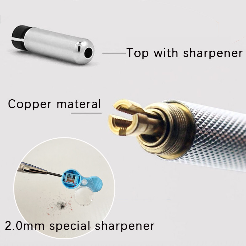 2,0 mm set mehaničkih olovaka u crnoj boji / punjenje za olovku u boji 2B automatska olovka za učenike Umjetnička skica Slikanje Pisanje Kawaiii pribor