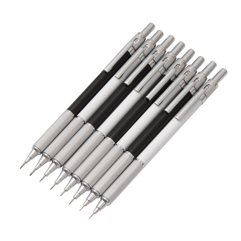 Υψηλής ποιότητας Metal Mechanical Pencil Art Drawing Design 2B HB 0,3,0,5,0,7,0,9mm Automatic Pencil Low Center of Gravity Writing