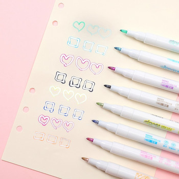 1 PC Σχέδιο Manga Art Marker Pens 8 Colors Highlighter Markers Art Supplies Diy Scrapbooking Σχολικά προμήθειες Χαρτικά